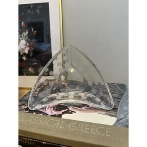 Set Of 3 Mikasa Cheers Dots 7" Triangular Glass Dishes